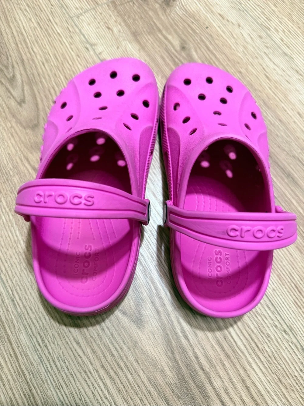 Crocs Baya Clogs Kids J3 Pink Slip On Water Shoes Girls Sandals Junior 3